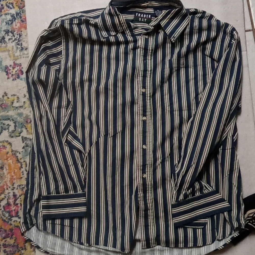 XL Like NWOT Trader Bay men's long sleeve striped shirt